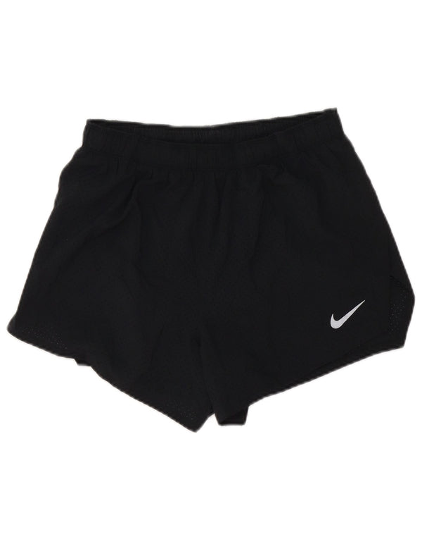 Nike Damen Dri Fit Sport Shorts UK 12 Medium Schwarz Polyester