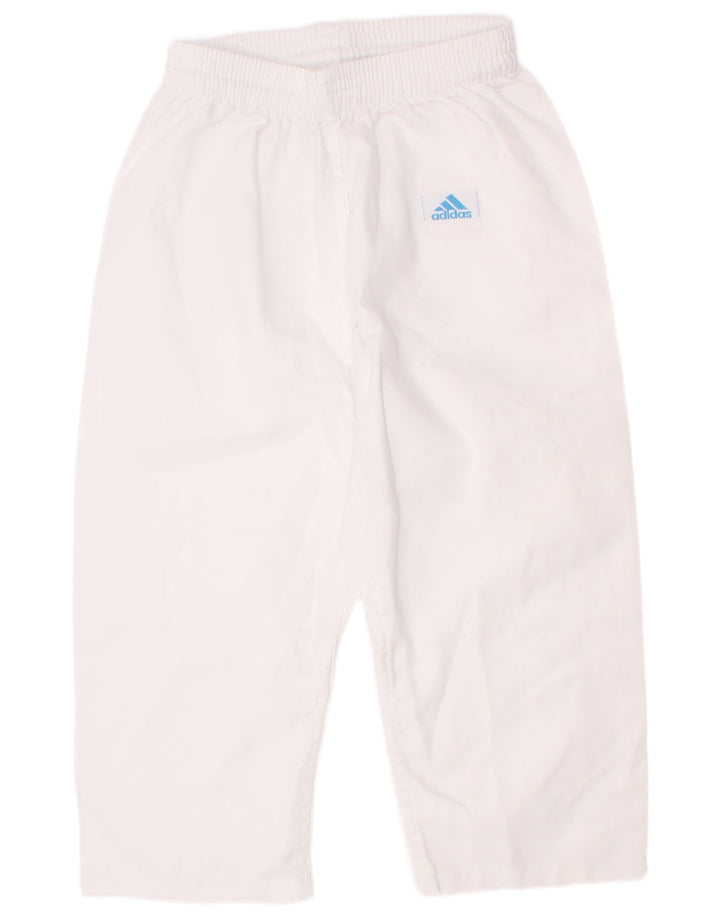 Pantaloni da tuta corti Adidas da ragazzo 7-8 anni in poliestere bianco