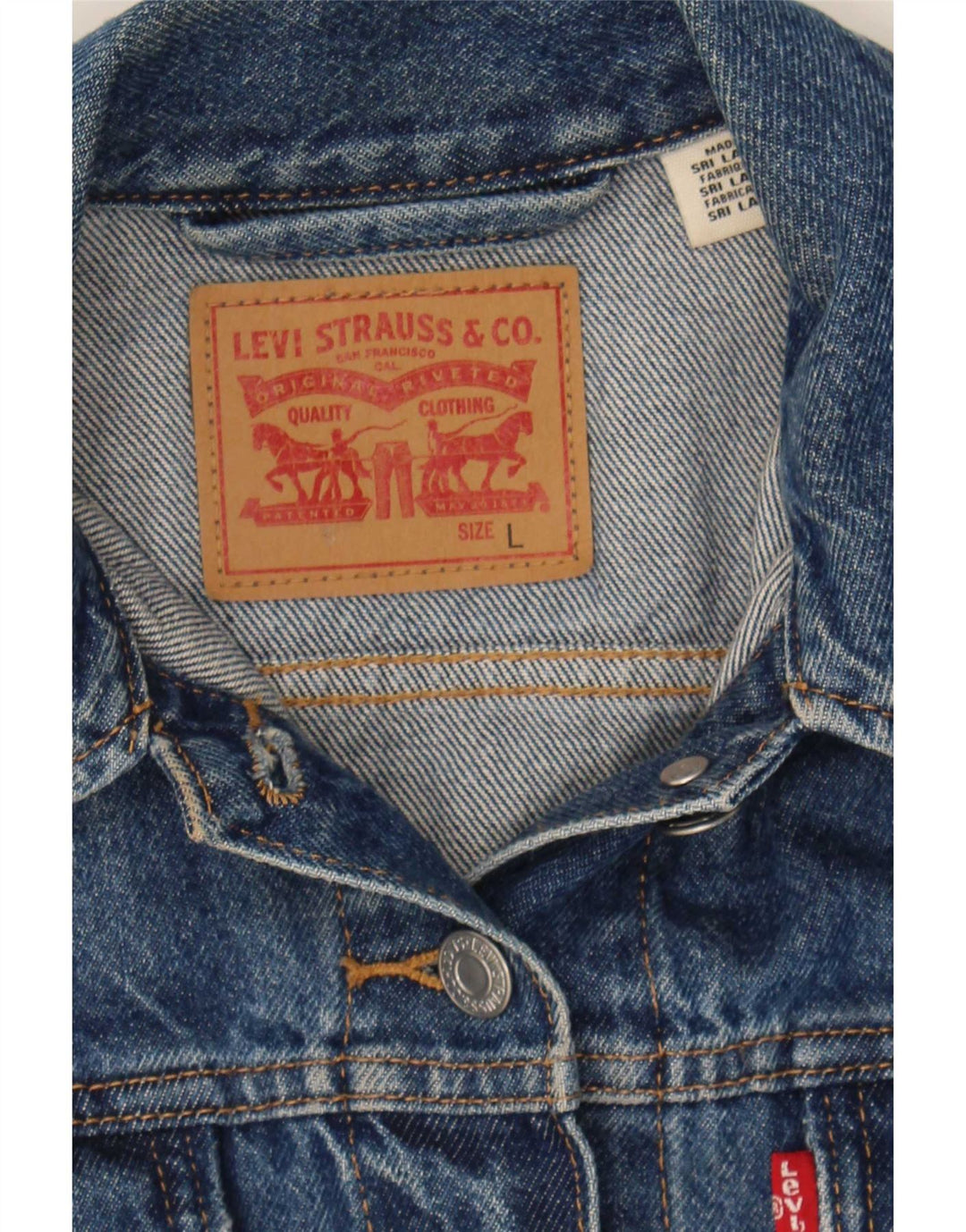 Giacca di jeans da donna Levi's UK 14 grande cotone blu