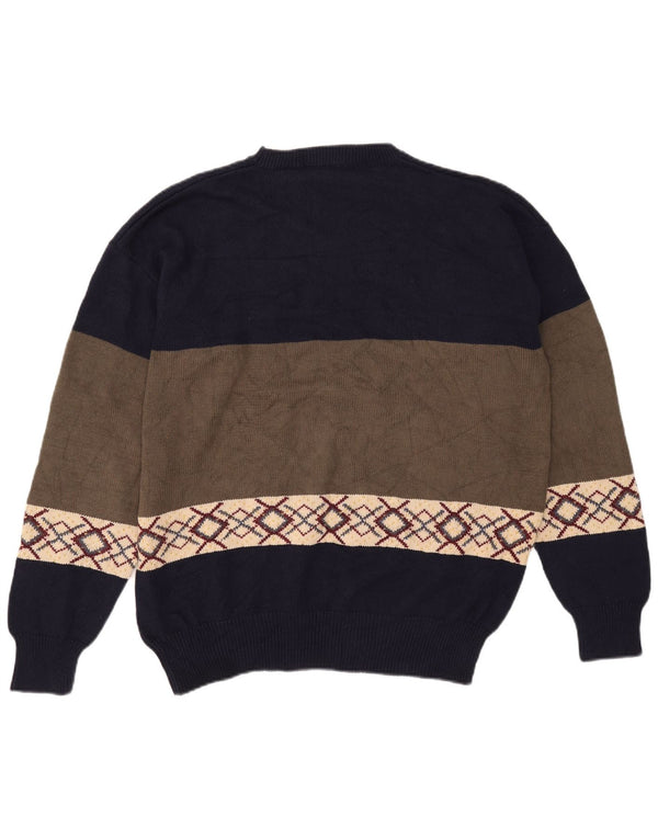 Nautica Mens Golf Crew Neck Jumper Sweater Large Multicoloured Colourblock