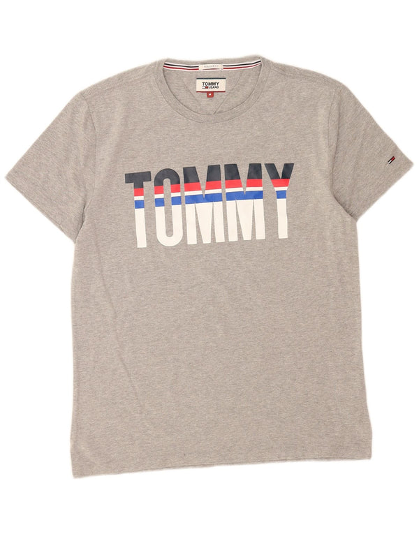 Tommy Hilfiger Mens Regular Fit Graphic T-Shirt Top Medium Grey Cotton