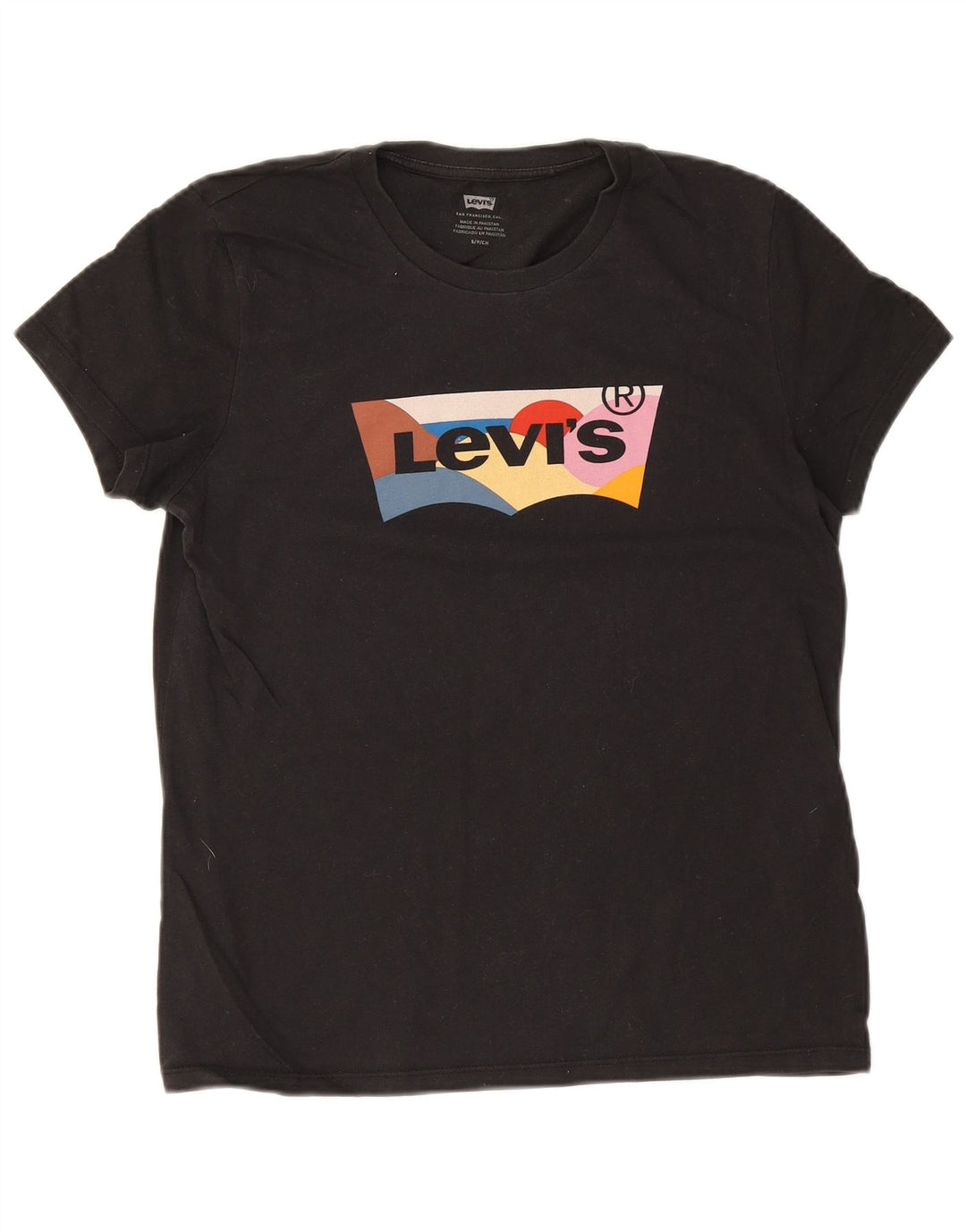 Levi's Herren-T-Shirt mit Grafik, Größe S, schwarze Baumwolle