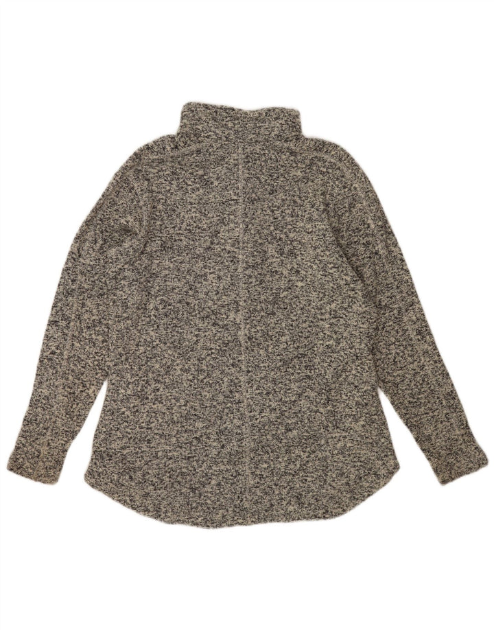 Columbia Mens Button Neck Sweatshirt Jumper Large Grey Flecked Polyester