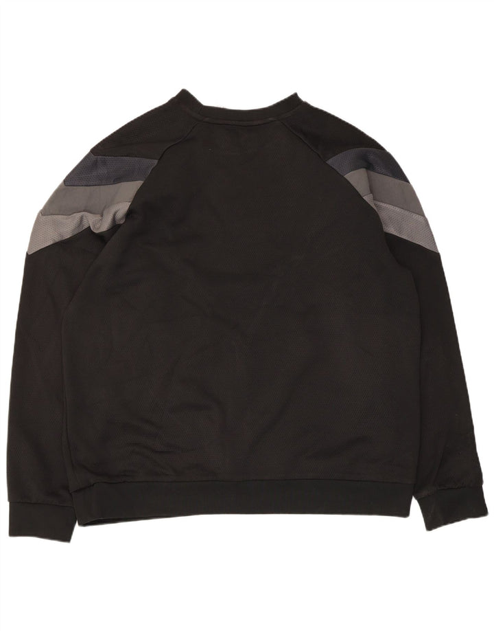 Adidas Mens Sweatshirt Jumper XL Black Colourblock Polyester