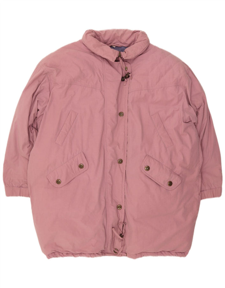 VINTAGE Womens Oversized Padded Jacket EU 46 XL Pink Polyester