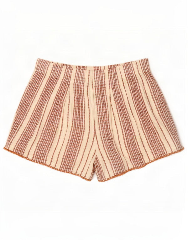 Marks & Spencer Γυναικείο Casual σορτς UK 14 Medium W32 Λευκή ριγέ βισκόζη
