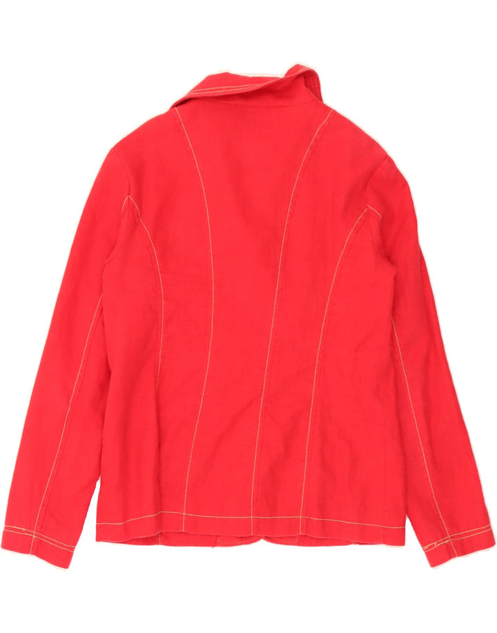 PACO Womens 5 Button Blazer Jacket UK 10 Small Red Linen Vintage Paco and Second-Hand Paco from Messina Hembry 