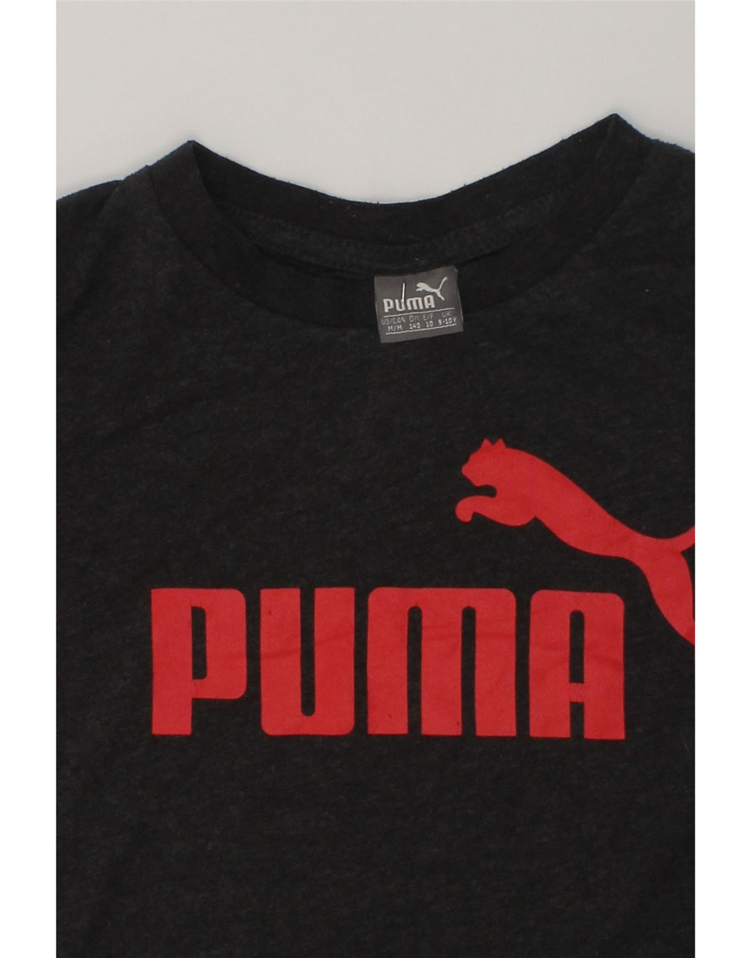 PUMA Boys Graphic T-Shirt Top 9-10 Years  Grey Cotton | Vintage Puma | Thrift | Second-Hand Puma | Used Clothing | Messina Hembry 