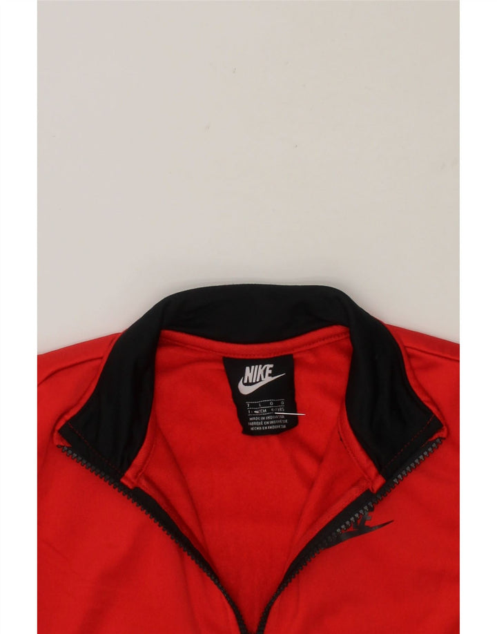 NIKE Boys Graphic Tracksuit Top Jacket 6-7 Years Large Red Colourblock Vintage Nike and Second-Hand Nike from Messina Hembry 