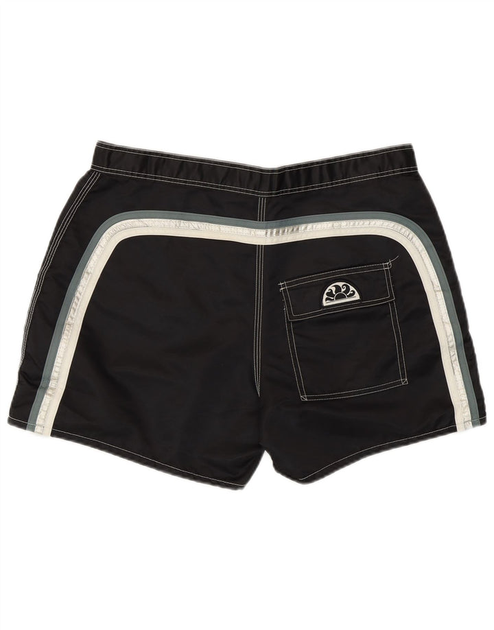 Sundek Mens Swimming Shorts Medium Black Striped Beach