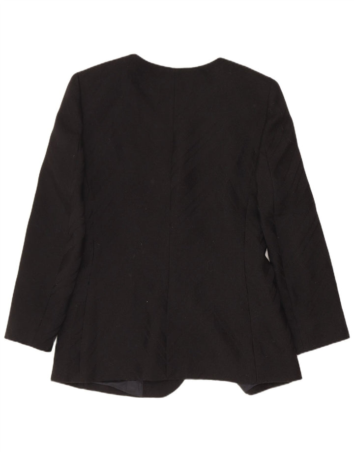 Gai Mattiolo Veste Blazer 1 Bouton Femme IT 46 Large Laine Vierge Noire