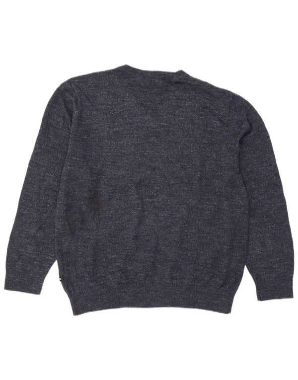 Nautica Herre V-hals sweater XL Marineblå Flecked Bomuld
