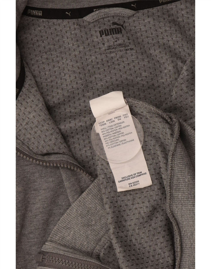 PUMA Herren-Trainingsanzug-Top-Jacke aus mittelgrauer Colourblock-Baumwolle