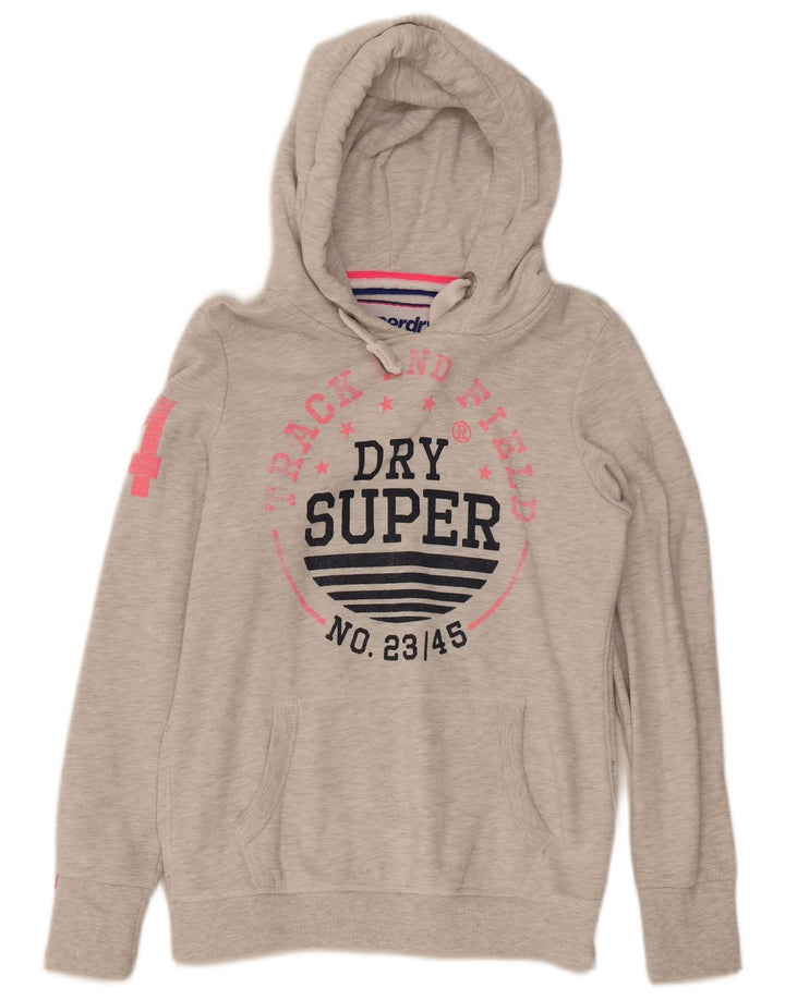 Superdry Mens Graphic Hoodie Jumper Medium Grey Cotton