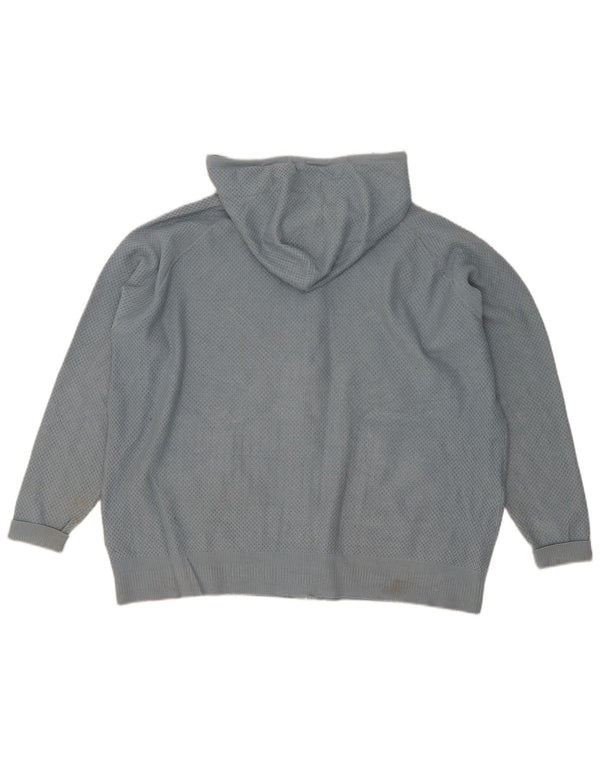 Marks & Spencer Womens Hooded Loose Fit Cardigan Sweater UK 16 Large Blue