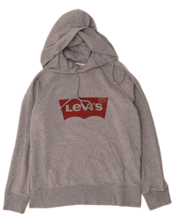 Levi's Mens Graphic Hoodie Jumper XS Grey Flecked Cotton