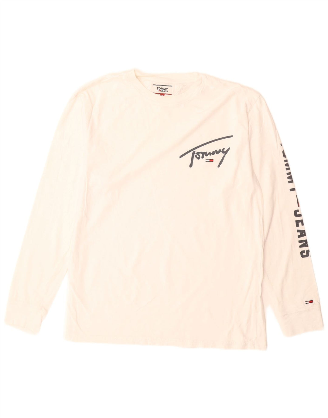 Tommy Hilfiger Mens Graphic Top Long Sleeve Medium White