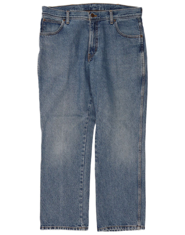 Wrangler Mens Normal Fit Straight Jeans W36 L30 kék pamut