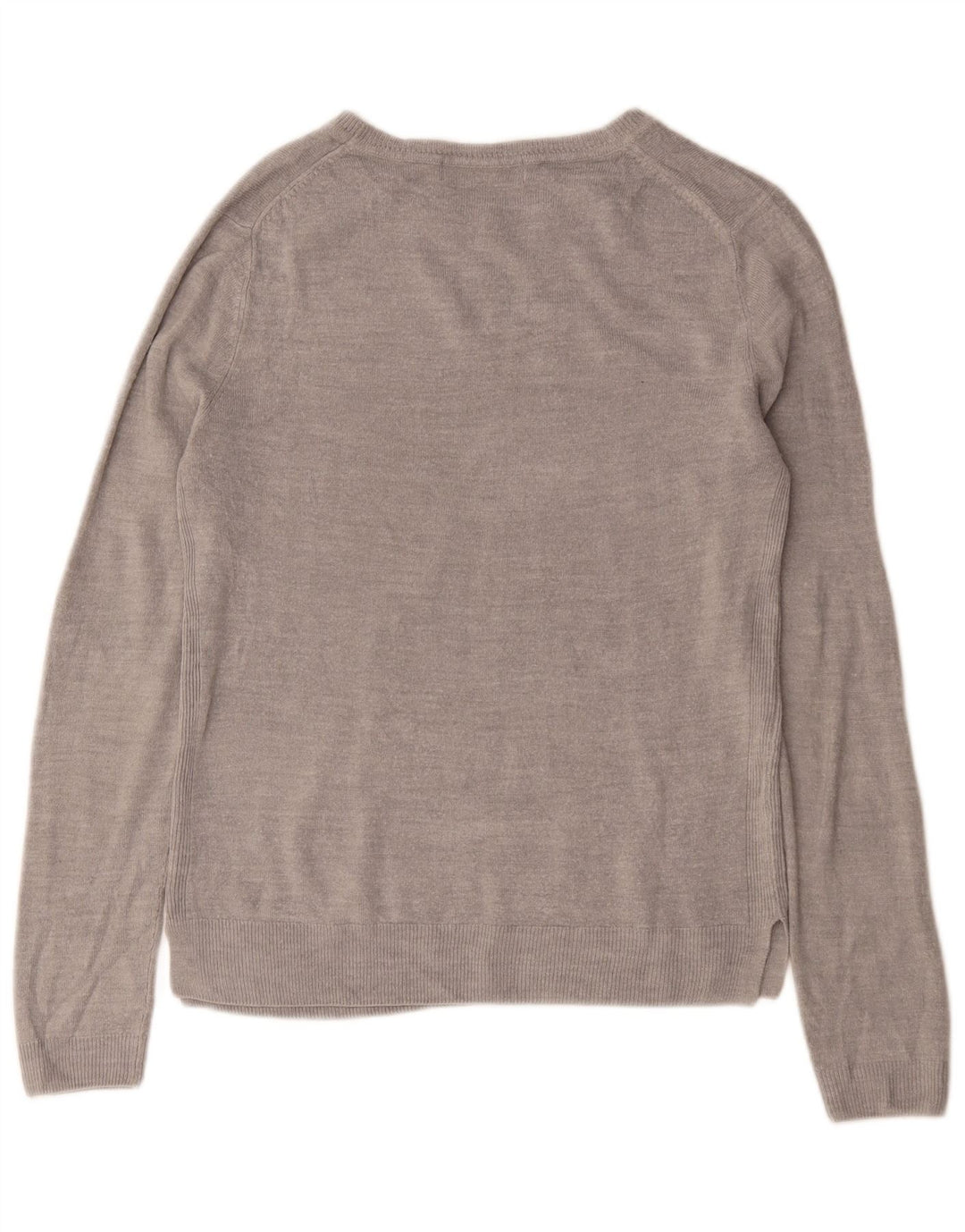 Marks & Spencer Womens Boat Neck Jumper Sweater UK 12 Medium Grey