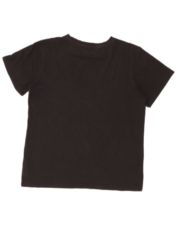 Adidas Boys Graphic T-Shirt Top 14-15 Years Black Cotton