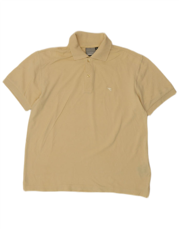 DIADORA Mens Polo Shirt Medium Yellow Cotton
