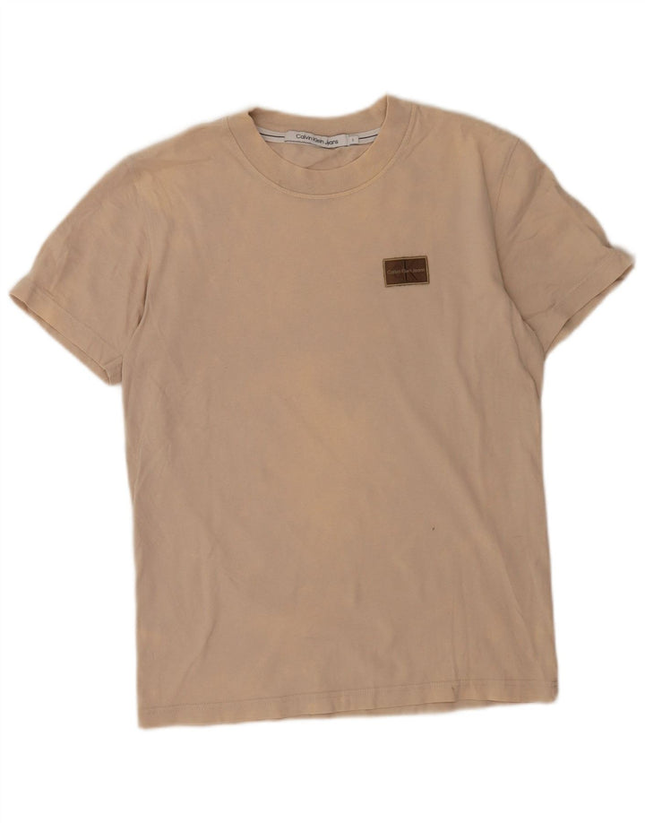 Calvin Klein Jeans Mens T-Shirt Top Small Beige