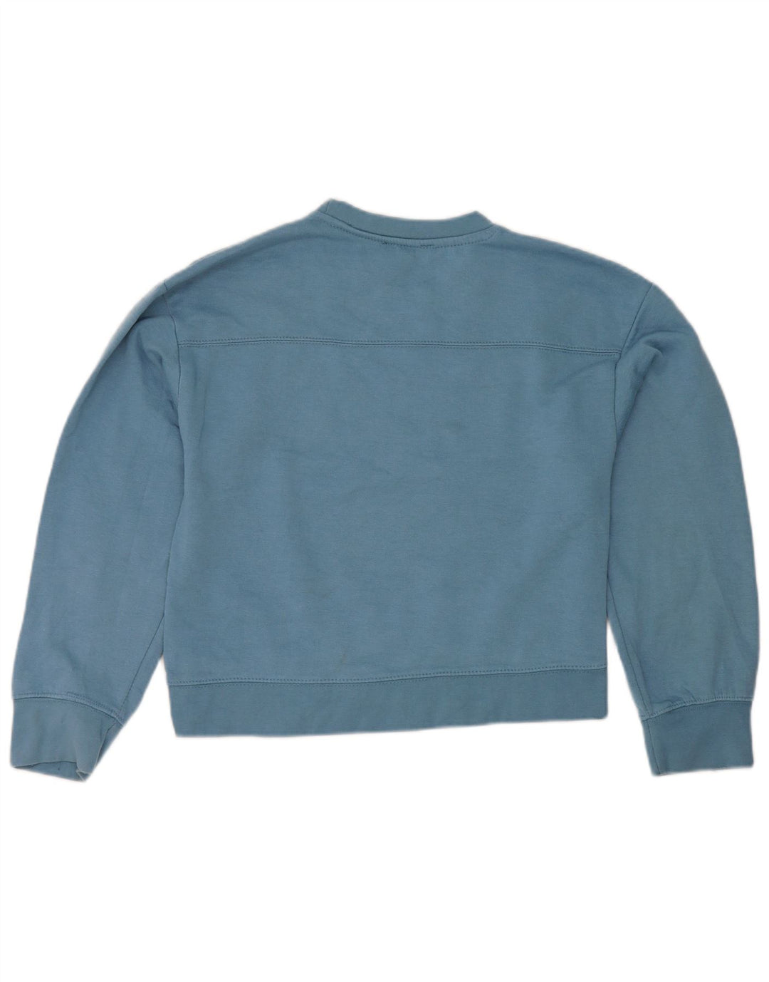 Zara Womens Crop Sweatshirt Jumper UK 10 Small Blue Polyester