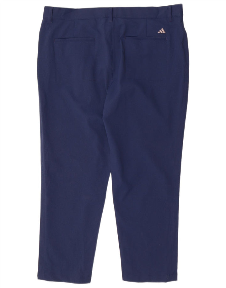 Adidas Mens Pegged Chino Trousers W38 L28 Navy Blue Polyester
