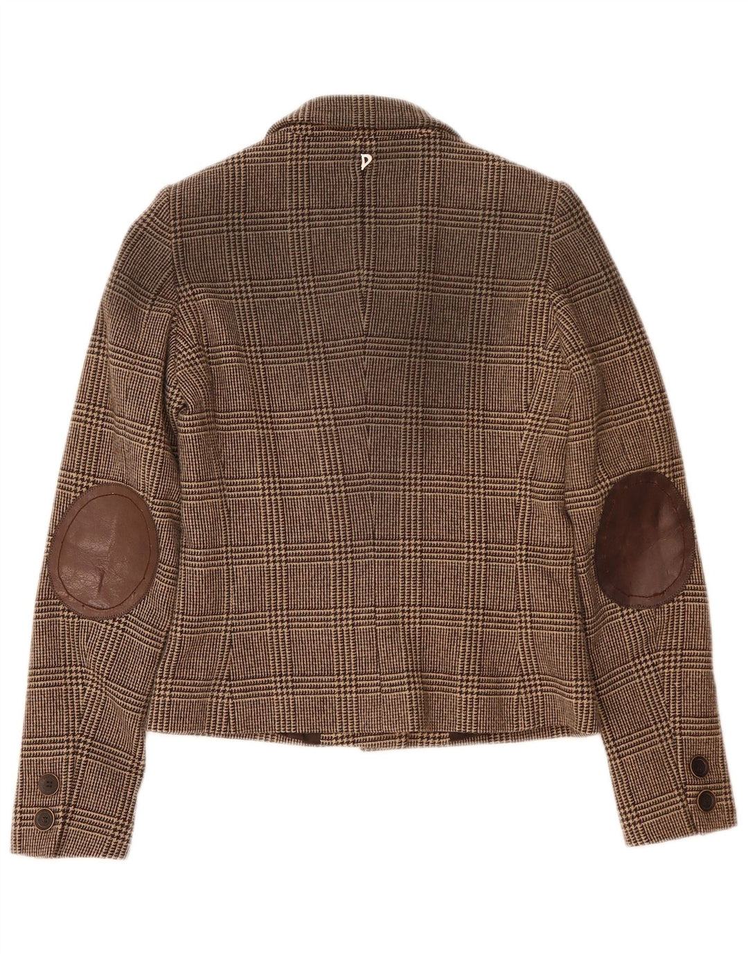 Damska marynarka Dondup zapinana na 6 guzików IT 42 Średniobrązowa wełna w pepitkę