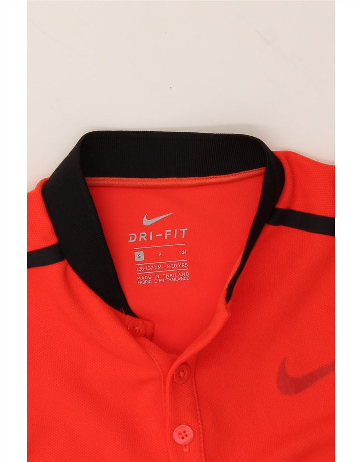 NIKE Boys Dri Fit Polo Shirt 8-9 Years Small Red Polyester Vintage Nike and Second-Hand Nike from Messina Hembry 