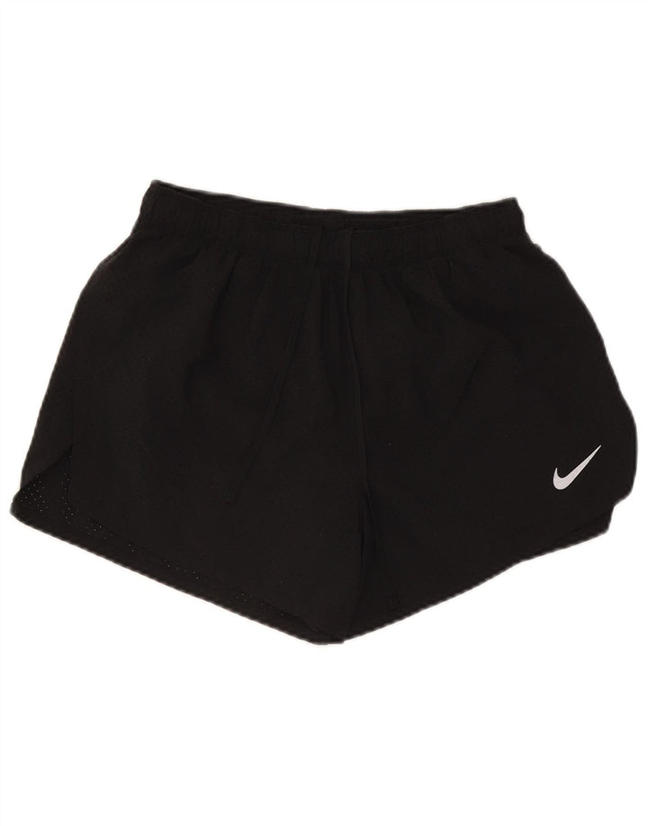 Nike Dame Dri Fit Sports Shorts UK 12 Medium Sort Polyester