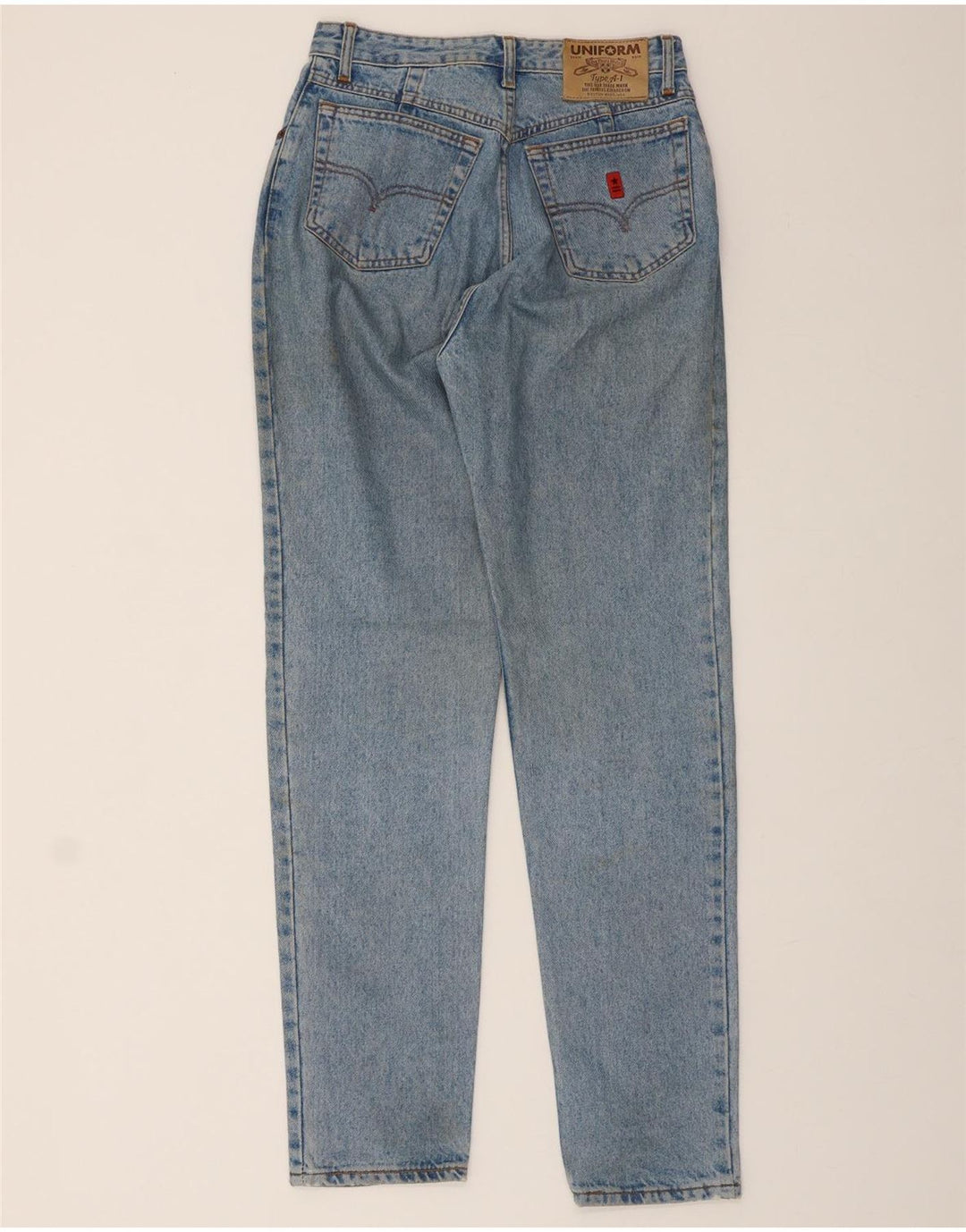 UNIFORM Mens Tapered Jeans W33 L32 Blue Cotton Vintage Uniform and Second-Hand Uniform from Messina Hembry 