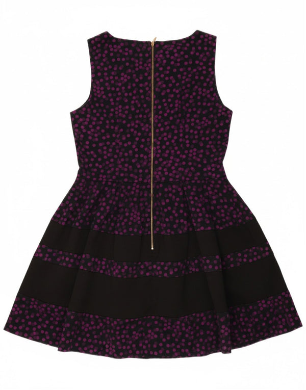 CLOSET Womens Sleeveless A-Line Dress UK 12 Medium Black Polka Dot Cotton