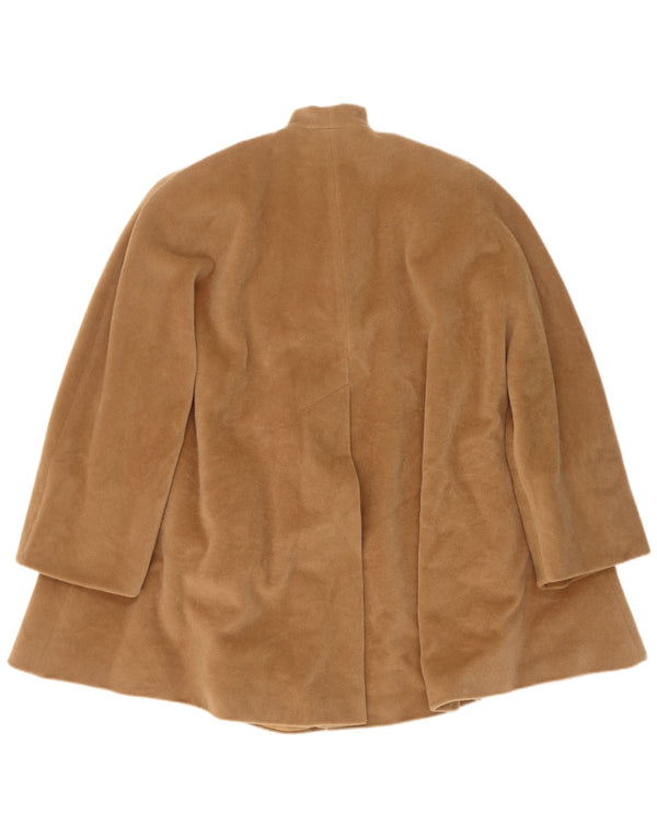 Gianfranco Ferre Damen-Mantel mit 3/4-Ärmeln, UK 18, XL, braune Wolle