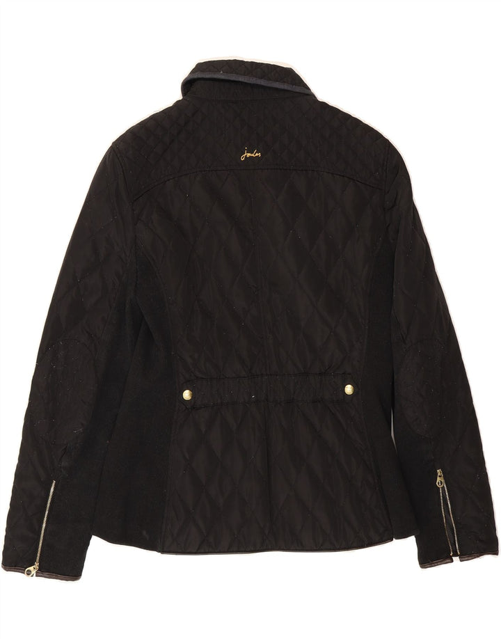 JOULES Womens Quilted Jacket UK 14 Medium Black Polyester Vintage Joules and Second-Hand Joules from Messina Hembry 
