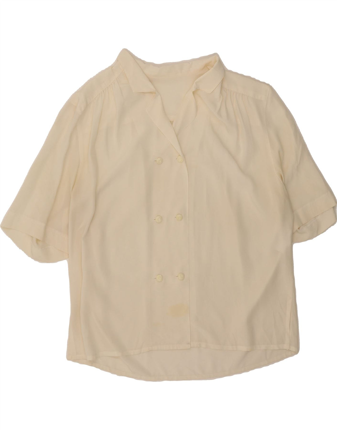 VINTAGE Womens Short Sleeve Shirt Blouse US 19 2XL White Polyester Vintage Vintage and Second-Hand Vintage from Messina Hembry 