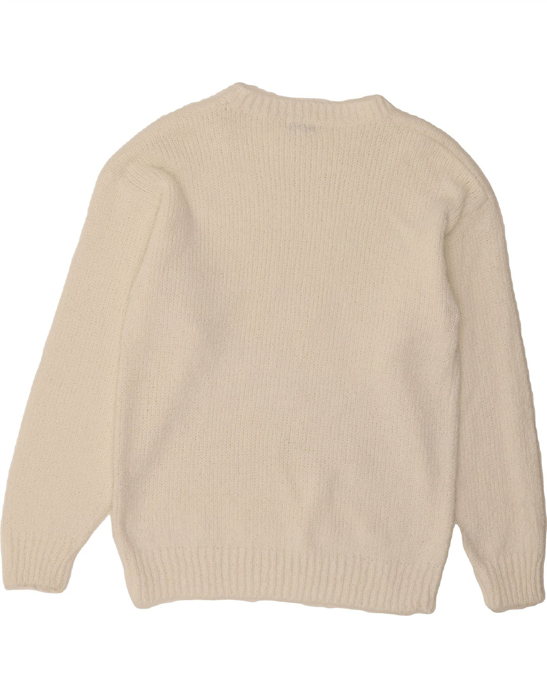 VINTAGE Womens Boat Neck Jumper Sweater EU 40 Medium White Polyacrylic Vintage Vintage and Second-Hand Vintage from Messina Hembry 