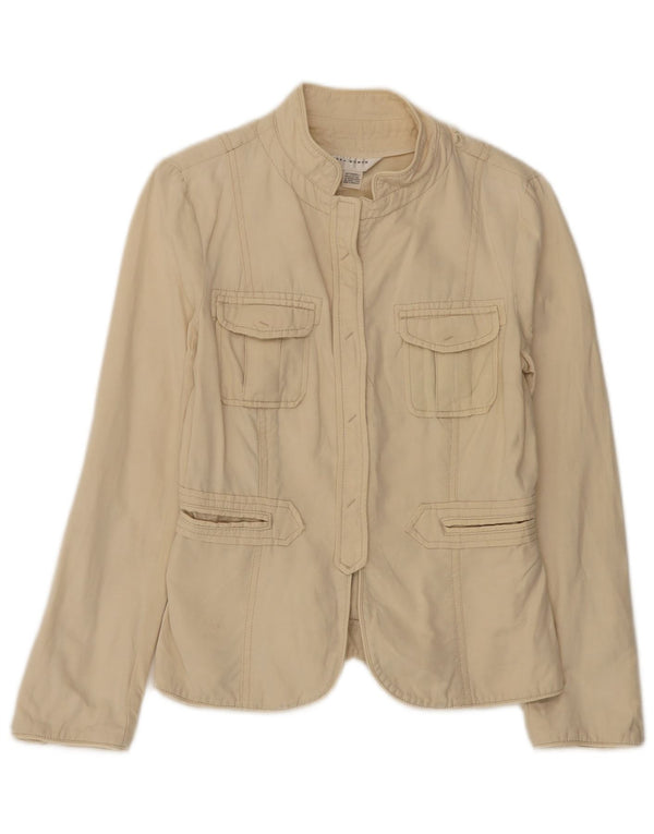 Zara Womens Utility Jacket UK 12 Medium Beige Bomuld