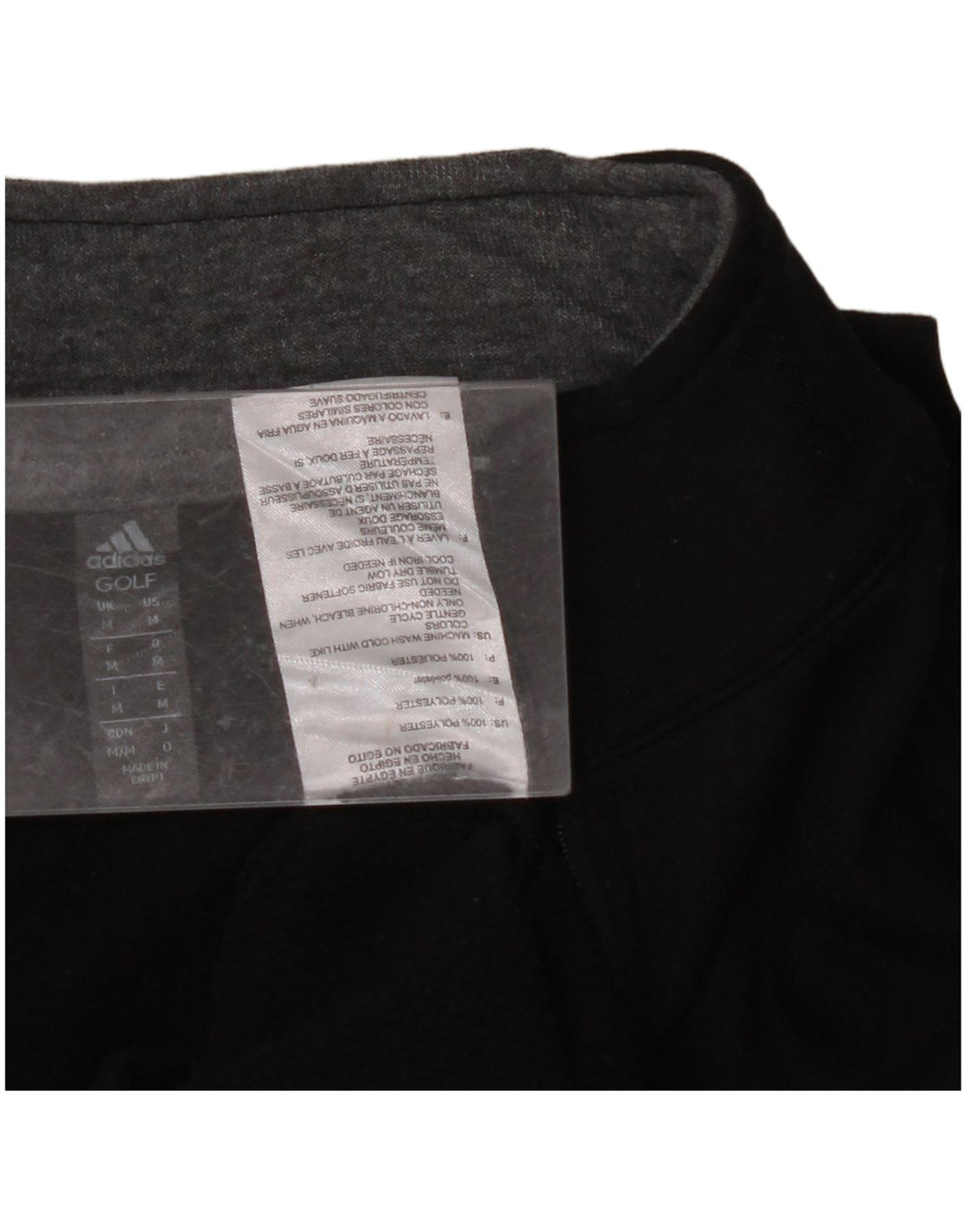ADIDAS Mens Zip Neck Pullover Tracksuit Top Medium Black Polyester