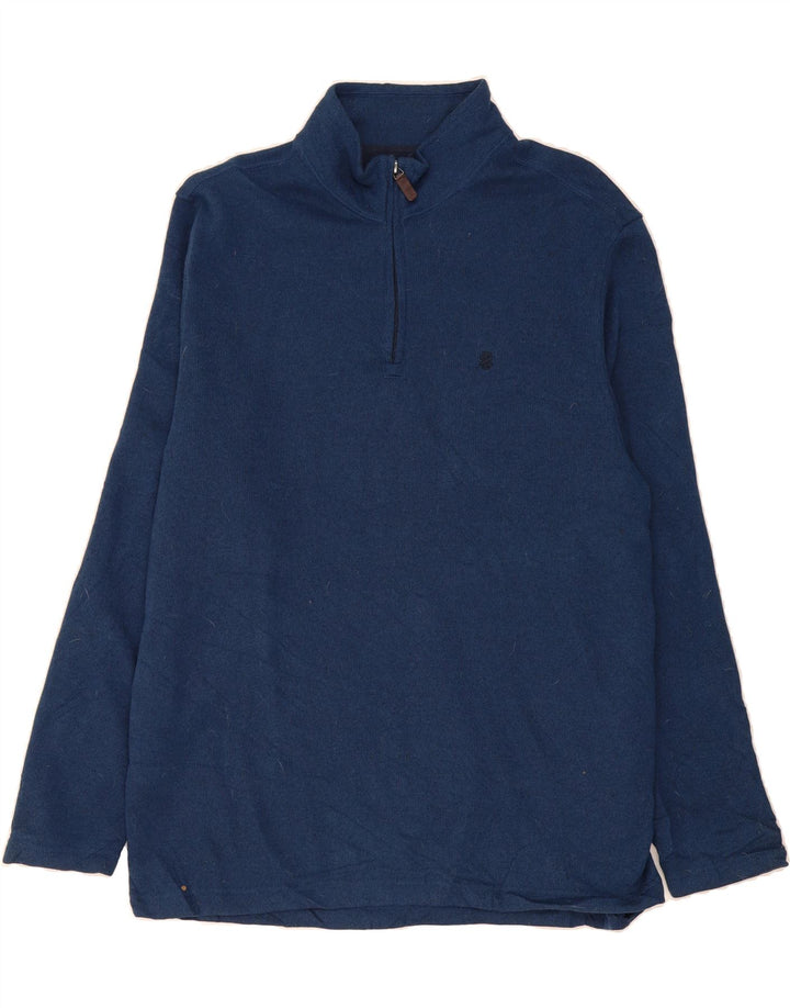 IZOD Mens Zip Neck Fleece Jumper XL Blue Polyester Vintage Izod and Second-Hand Izod from Messina Hembry 