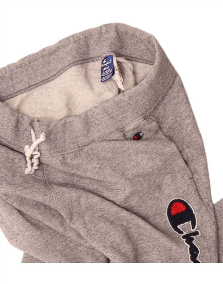 Champion Mens Graphic Tracksuit Trousers Joggers Large  Grey Flecked Cotton