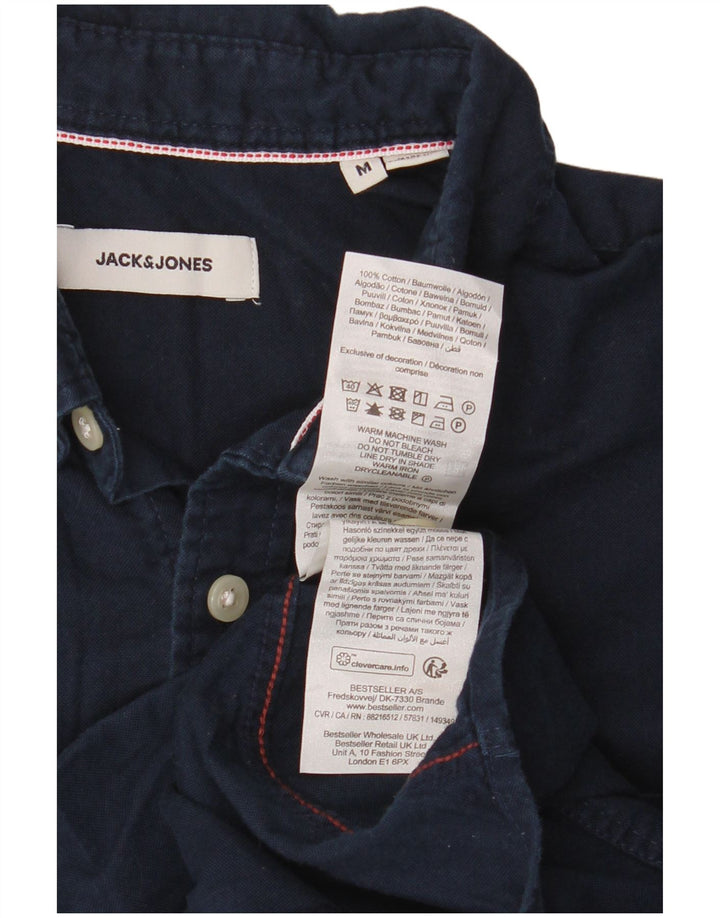 Jack & Jones Mens Shirt Medium Navy Blue Cotton