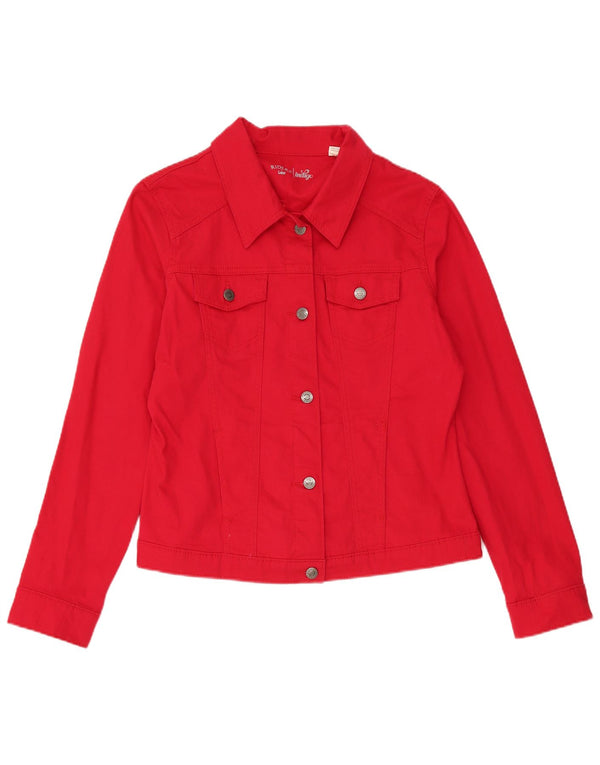 Lee Chaqueta Vaquera para Mujer UK 46 Grande Algodón Rojo