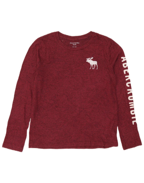 Top grafico per ragazze Abercrombie & Fitch manica lunga 13-14 anni Bordeaux