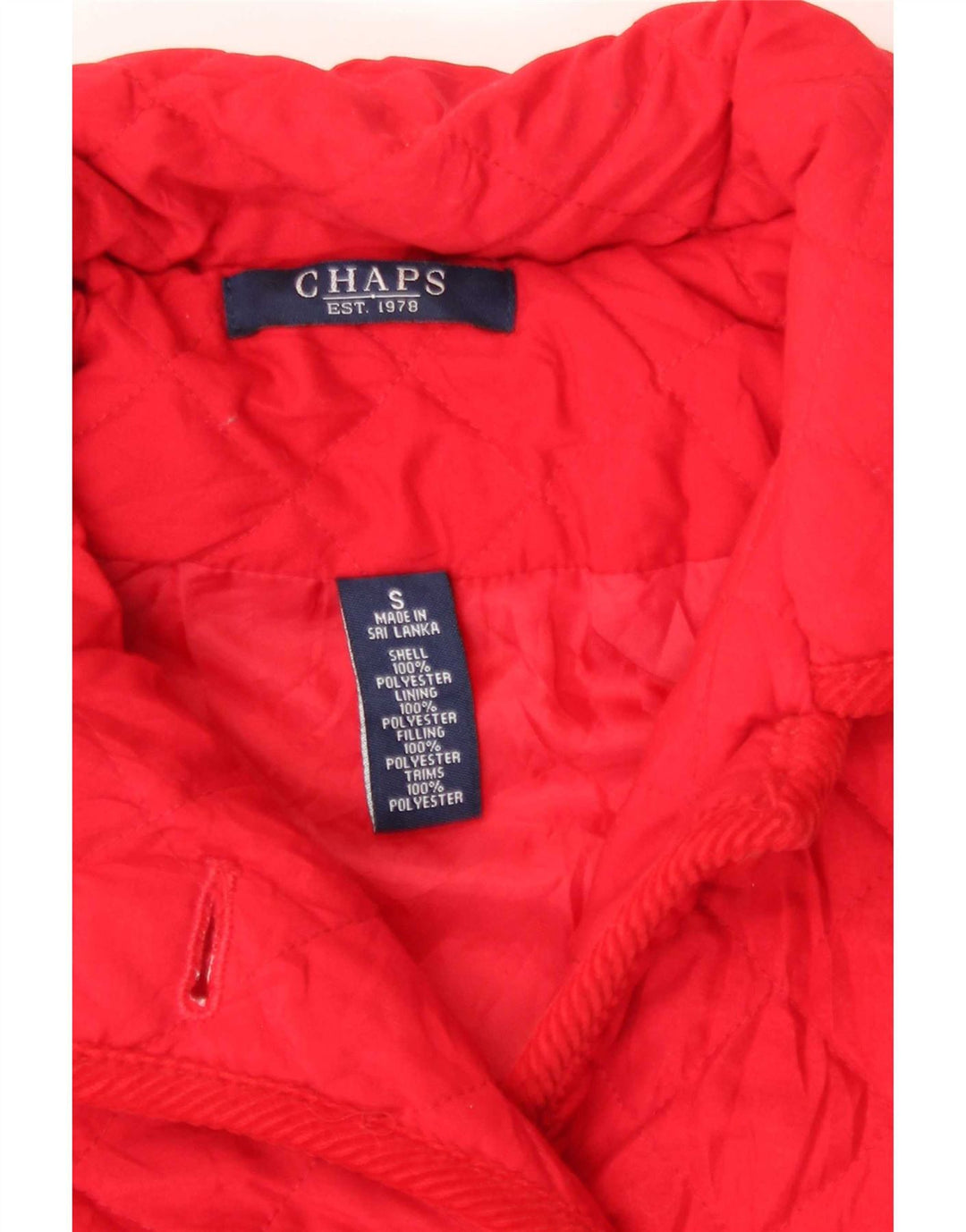 Jaqueta acolchoada feminina Chaps UK 10 poliéster vermelho pequeno