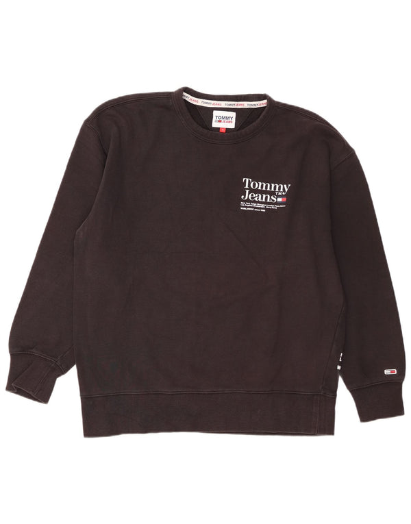 Tommy Hilfiger Mens Graphic Sweatshirt Jumper Small Black Cotton