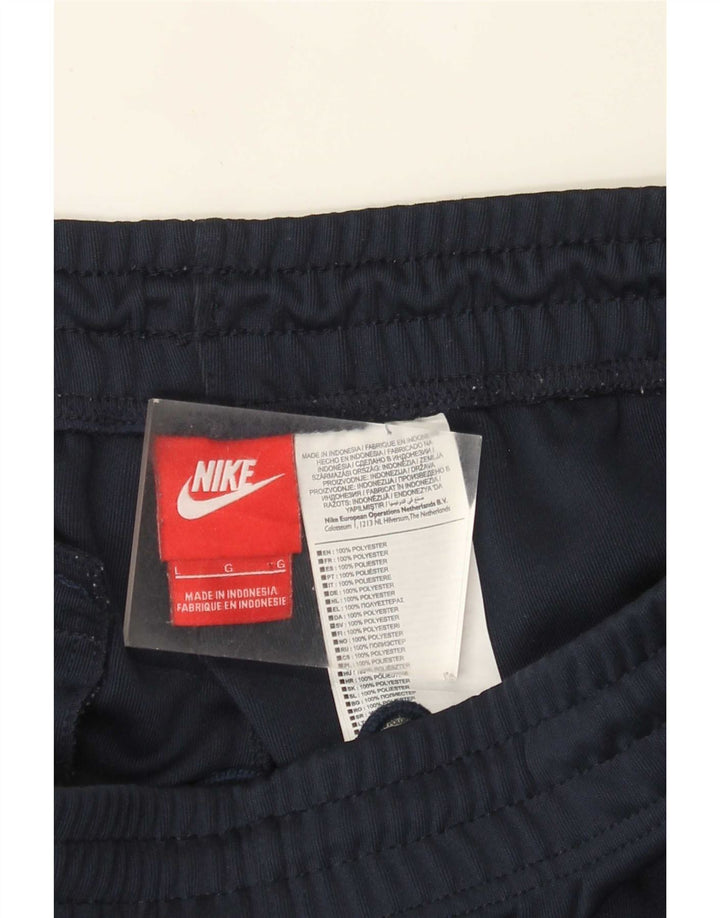 Nike Mens Tracksuit Trousers Joggers Large  Navy Blue Colourblock Polyester
