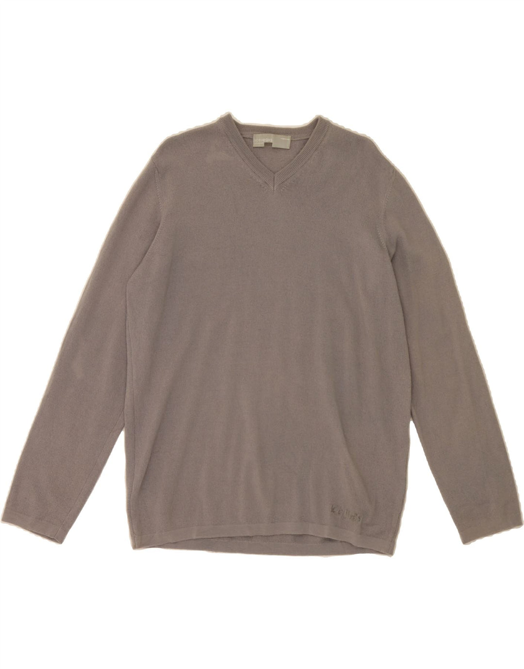 ICEBERG Womens V-Neck Jumper Sweater UK 16 Large Grey Wool Vintage Iceberg and Second-Hand Iceberg from Messina Hembry 