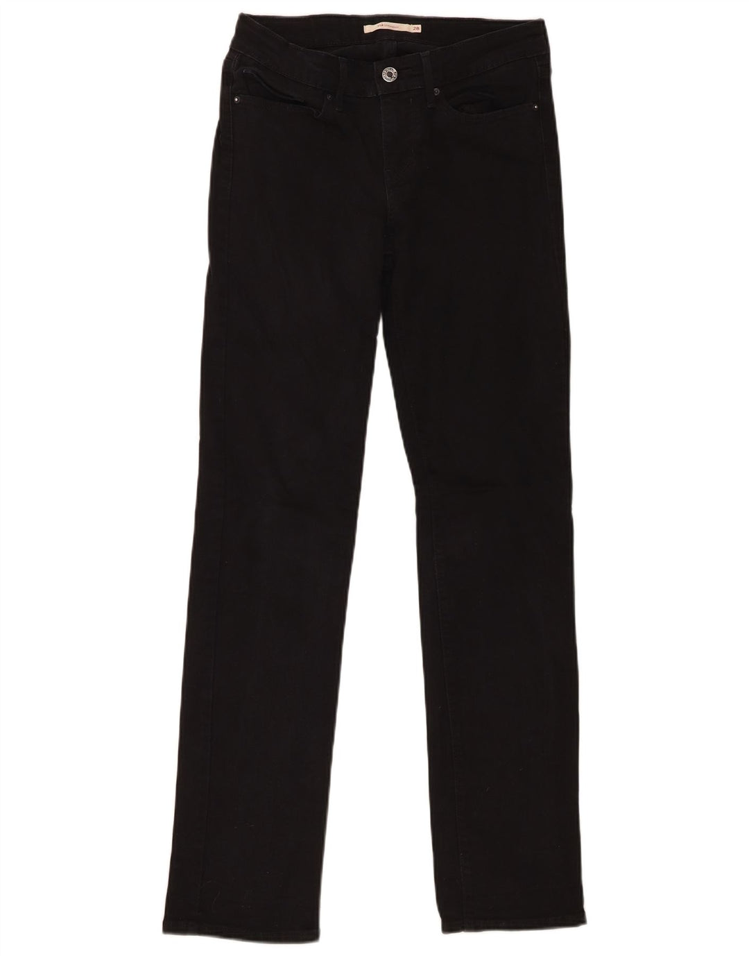 Levi's Womens 714 Straight Jeans W28 L32 Black Cotton