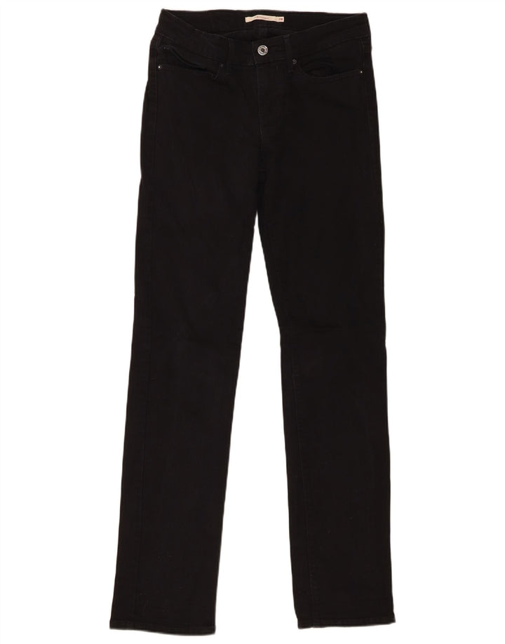 Levi's Womens 714 Straight Jeans W28 L32 Black Cotton